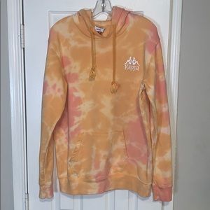 Kappa tie dye hoodie in pink and orange